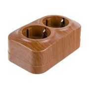 Розетка ОУ 2-м с/з GLORY РС22-3-ХД 16А ИЭК Дуб