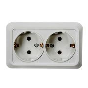 Розетка ОУ 2-м с/з Bolleto 7128 16А ASD/IN HOME белый