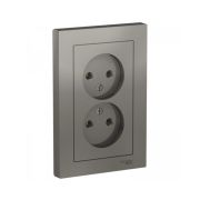 Розетка СУ 2-м Атлас б/з сталь (920)