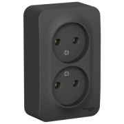 Розетка ОУ 2-м Бланка б/з 16А антрацит