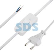 Шнур сетевой 1,8м д/бра с выкл. белый REXANT