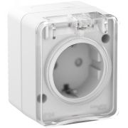 Розетка ОУ 1-м Атлас Profi54 з/ш 16А IP54 250Вт белый