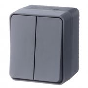 Выключатель ОУ 2-кл Атлас Profi54 IP54 10 AX антрацит