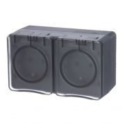 Розетка ОУ 2-м Атлас Profi54 з/ш 16А IP54 250Вт антрацит