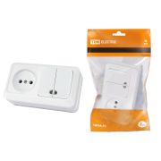 Блок БКВР ОУ Роз б/з+Выкл 2-кл с инд ТДМ Ладога белый горизонт