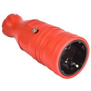 Розетка переносная ОМЕГА РБп14-1-0м IP20 каучук красная ИЭК