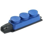 Розетка 3-м РБ33-1-0м IP44 каучук синяя