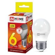 Лампa E27 6W 3000K G45 шар ASD/InHome