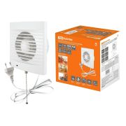 Вентилятор вытяжной D100мм ТДМ 15Вт на цепочке с выкл и проводом 1,3м