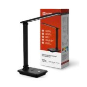 Светильник настольный ASD/inHome ССО-06Ч 12W 600Лм сенсор, с подст под телефон,адаптер черный