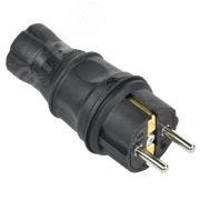Вилка GENERICA прямая каучук 16А IP44 черная