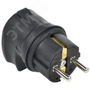 Вилка 16А IP44 GENERICA угловая каучук черная