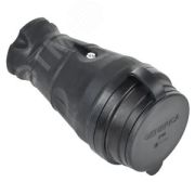 Штепсель GENERICA 16А IP44 каучук черный