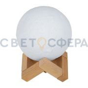 Светильник настольный MOON 6/3/4000К 100мм СЕНСОР на основании ДЕРЕВО OREOL