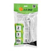 Удлинитель 1-2.SALE 3гн 2м б/з 10А (ПВС 2*1)