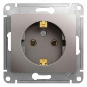 Розетка СУ 1-м Глосса (мех.) с/з 16А платина