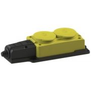 Колодка NE-AD 2гн с/з каучук IP44 (4152) желтая