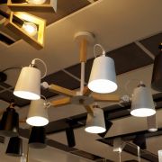 Люстра Wood 8321 5 ламп S-16м² БЕЛЫЙ OREOL