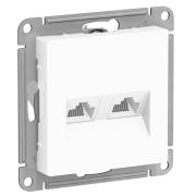 Розетка СУ 1-м Атлас (мех.) RJ-45 +RJ45 белый (185)