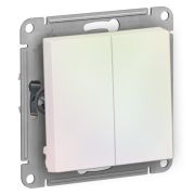Переключатель СУ 2-кл Атлас (мех.) проходн. жемчуг (465)