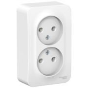 Розетка ОУ 2-м Бланка б/з 16А белый