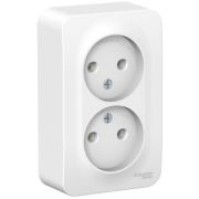 Розетка ОУ 2-м Бланка б/з 16А белый с изол пластиной