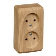 Розетка ОУ 2-м Этюд б/з 16А PA16-005D сосна