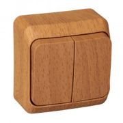 Выключатель ОУ 2-кл BA10-002T Этюд бук