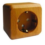 Розетка ОУ 1-м Этюд с/з с/ш 16А PA16-004T бук