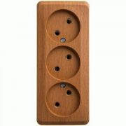 Розетка ОУ 3-м Этюд б/з 16А PA16-009T бук