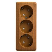 Розетка ОУ 3-м Этюд с/з с/ш 16А PA16-012T бук