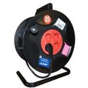 Удлинитель Джетт 4гн 25м с/з (ПВС 3х1.5) 16А катушка пластик