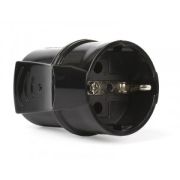 Штепсель Smartbuy с/з 16А черный SBE-16-S01-bz