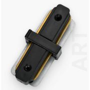 Трековый однофазный прямой коннектор 220V черный 75*35 мм EKS