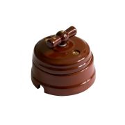 Ретро «МезонинЪ» Выкл фарфор 2 положения КОРИЧНЕВЫЙ