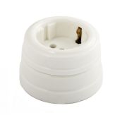 Ретро «МезонинЪ» Розетка фарфор с з/к БЕЛЫЙ