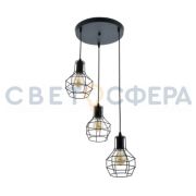 Люстра подвес LOFT 1006R-3 под 3 лампы E27 МЕТАЛЛ ЧЕРНЫЙ OREOL (база 300мм)