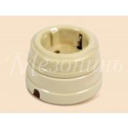 Ретро «МезонинЪ» Розетка фарфор с з/к СЛОНОВАЯ КОСТЬ