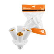 Переходник с цоколя Е27 на 4хЕ27 белый ТДМ