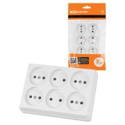 Розетка ОУ 6-м б/з 10А ТДМ Ладога белый