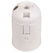 Патрон Е27 подвесной пластик белый Ecola