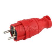 Вилка ЭРА прямая каучук 16А IP44 (4401) красная