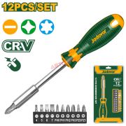 Отвертка с набором бит 12 предметов JADEVER JDSS1612