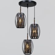 Люстра подвес Reluce 40W Е27*3 металл/стекло черный 06004-0.9-03 BK