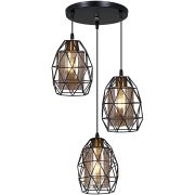 Люстра подвес Reluce 40W Е27*3 металл/стекло черный 03342-0.9-03 BK