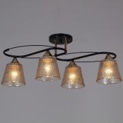 Светильник-люстра Reluce Е27 40W*4 металл/стекло черный 06087-0.3-04 BK+FG