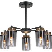 Светильник-люстра Reluce Е14 40W*5 черный металл/стекло 74662-0.3-05