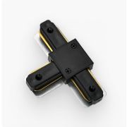 Трековый однофазный коннектор 220V Т-образный черный 107*71 мм EKS