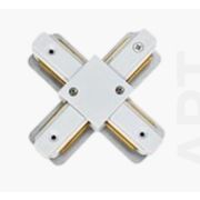 Трековый однофазный коннектор 220V Х-образный белый 107*107 мм EKS