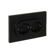 Розетка СУ 2-м с з/к без з/ш б/к 16А FP124 черный FORTE&PIANO ИЭК